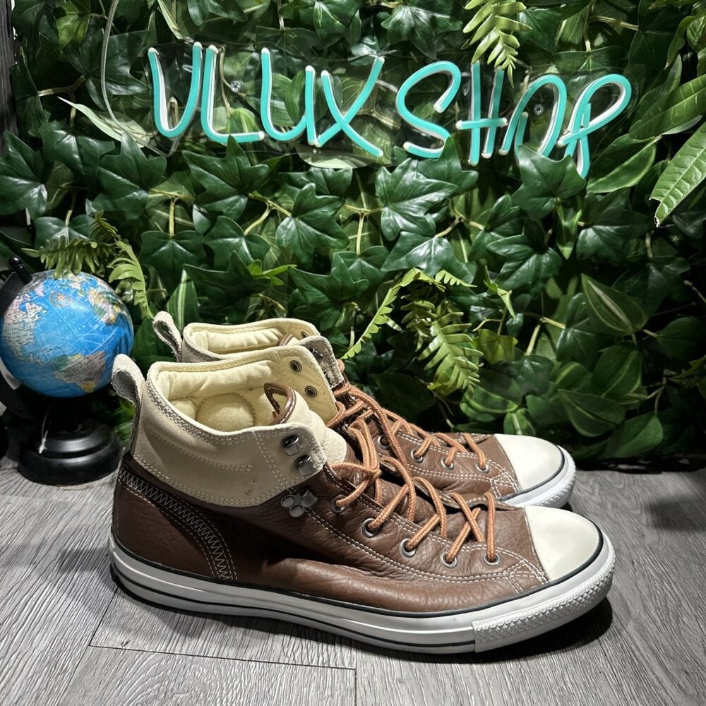 Converse CT All Star Hiker Hi Brown Leather Men’s Size 13  139820C Chuck